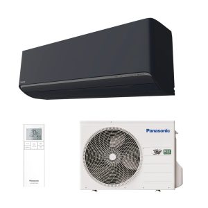 Panasonic HZ25XKE-H. Luft til luft varmepumpe i sort farve.